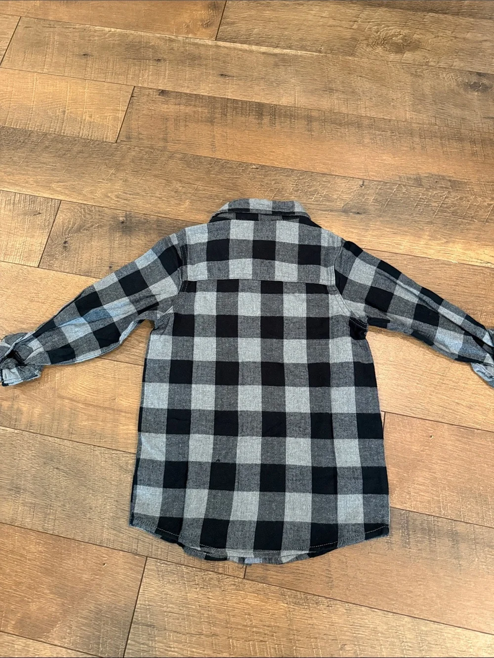 OshKosh B'gosh Black and Gray Plaid Button-Down Shirt